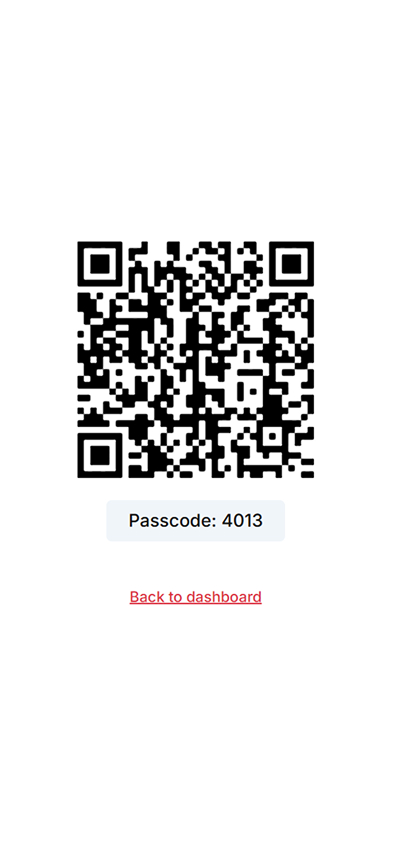 Scan QR code screen
