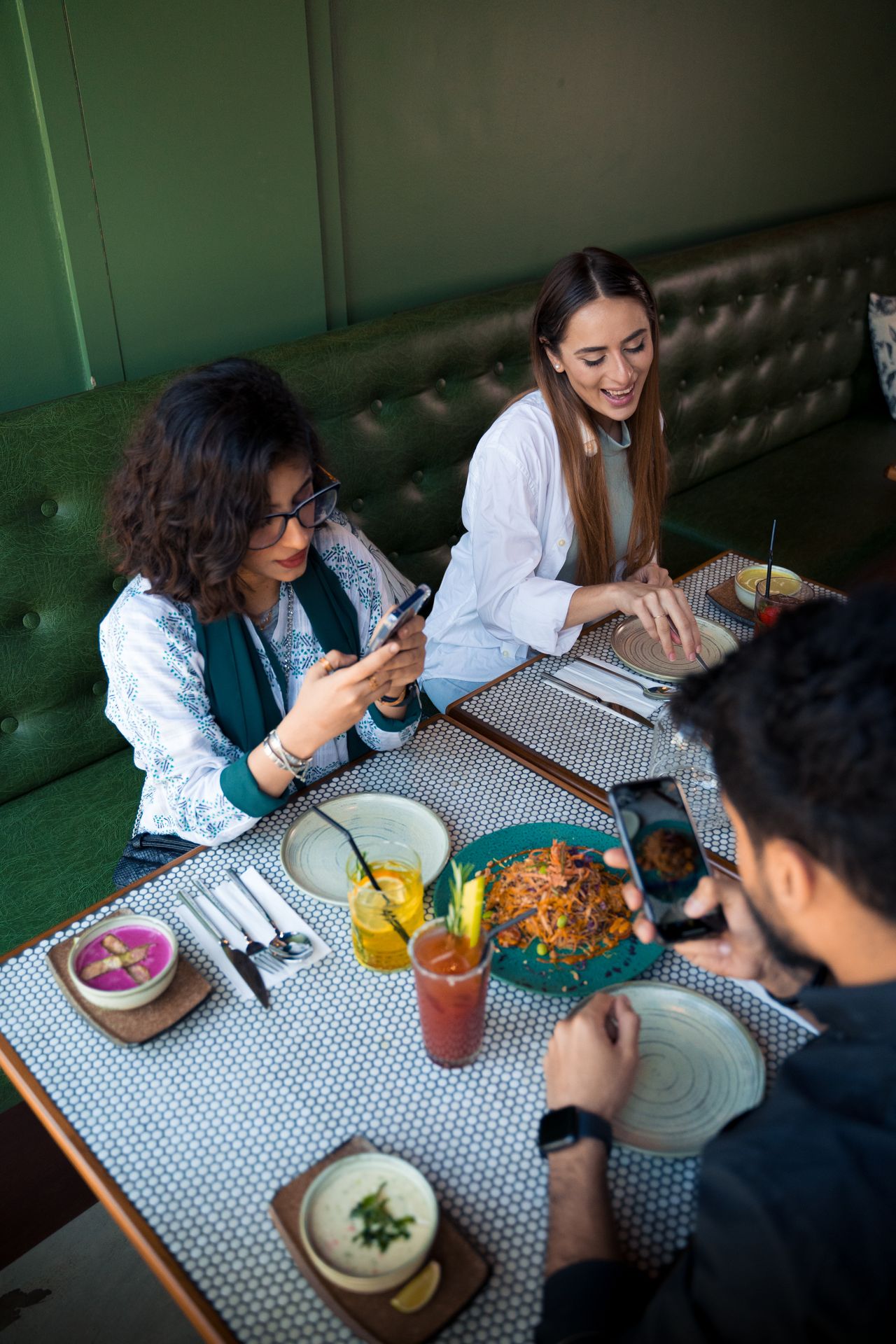 Guests enjoying a relaxed restaurant meal